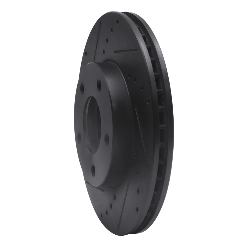 Ford Escape Brake Rotor (1) - Front Left - R1 Concepts - Drilled & Slotted - Black - `01-`07